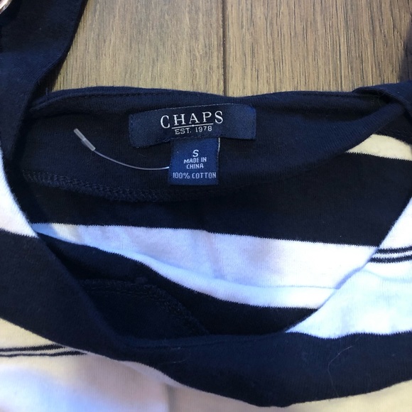 NWOT Chaps navy/white tank top - Picture 3 of 4